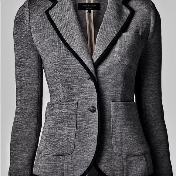 Rag & Bone The Bromley Fitted Stretch Grey Blazer - Picture 8 of 8